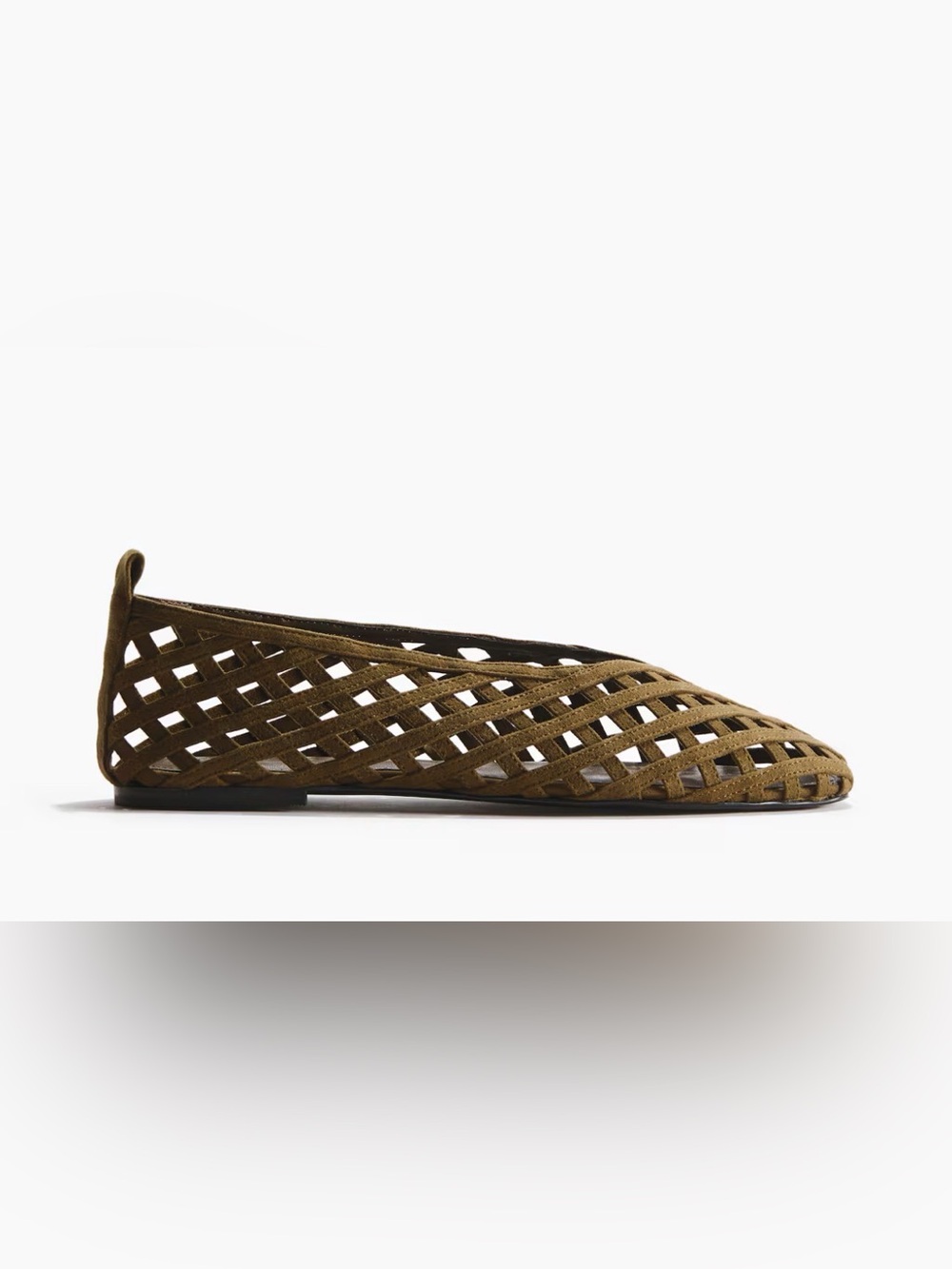 NWT H&M braided flat  color green  size 11 Breathable woven cut out